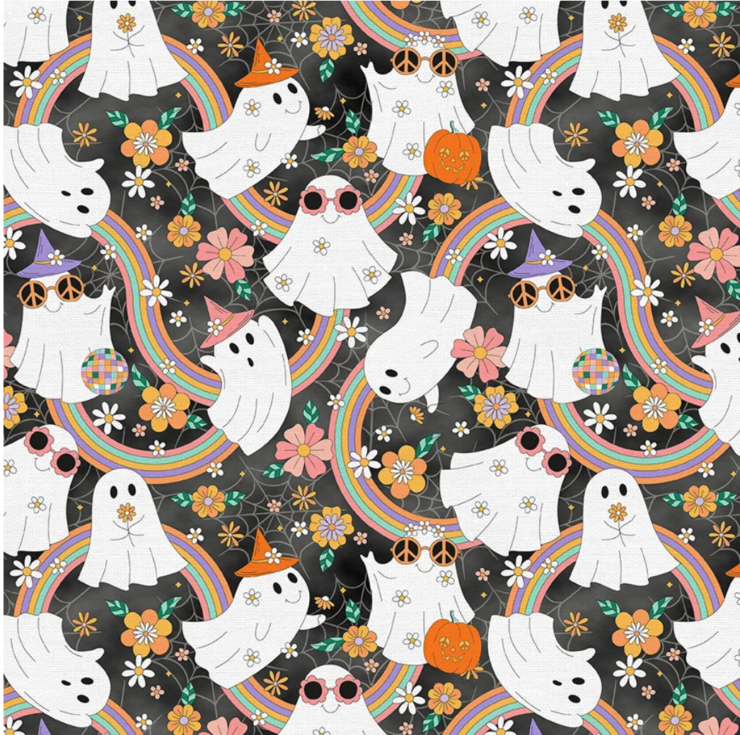 Groovy Halloween Black- Groovy Halloween by PBS Fabrics