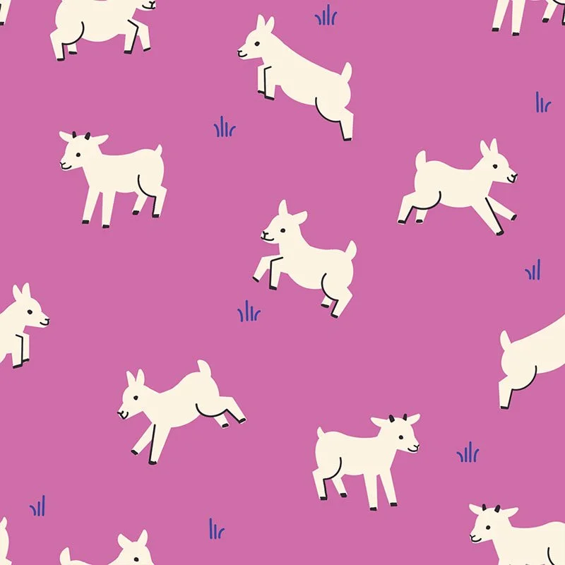 Baby Goats Heliotrope -Animal Animal by Ruby Star Society