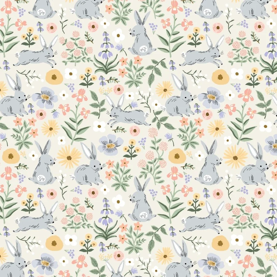 Bunny Floral Cream -Easter II by Rifle Paper Co.
