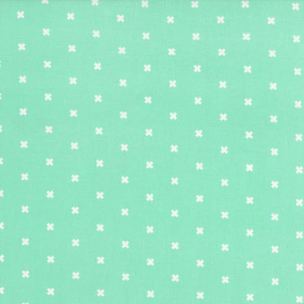 XOXO in Mint -Cotton + Steel