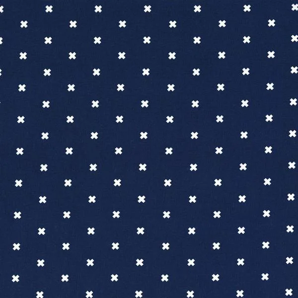 XOXO in Navy -Cotton + Steel