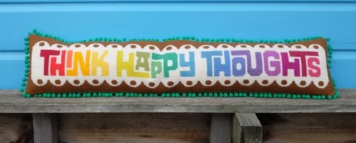 Think Happy Thoughts Counted Cross Stitch Kit--Emily Peacock