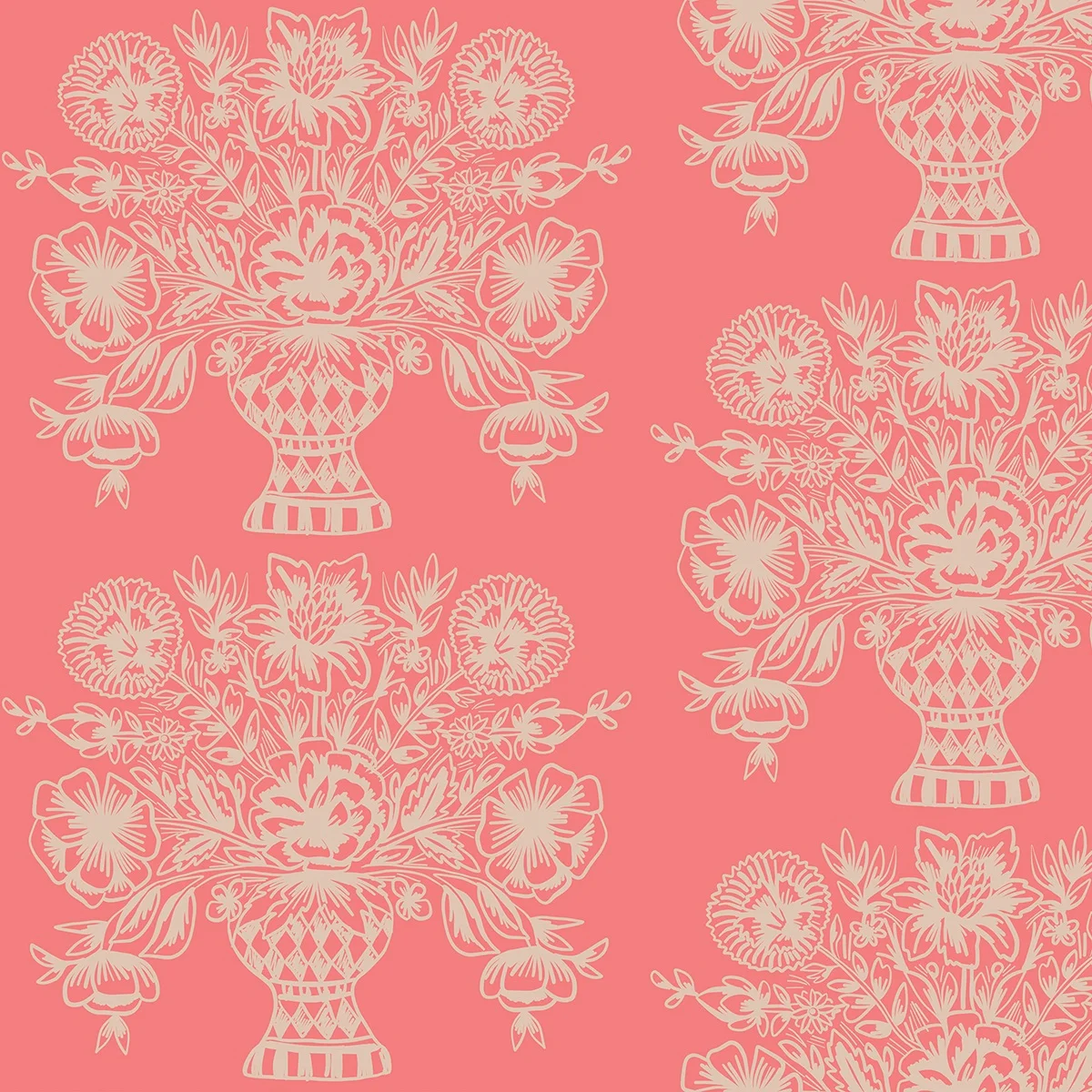 Vase Block Print Coral - Meadow by Rifle Paper Co.