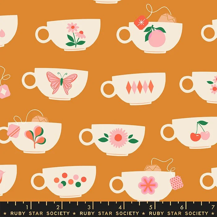 Tea Cups Caramel- Camellia by Melody Miller