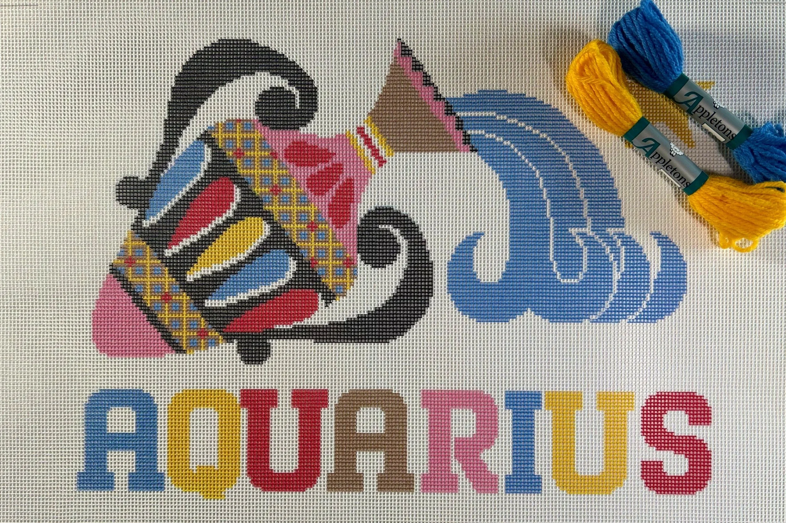 Zodiac Needlepoint Kits PRINTED CANVAS-Emily Peacock