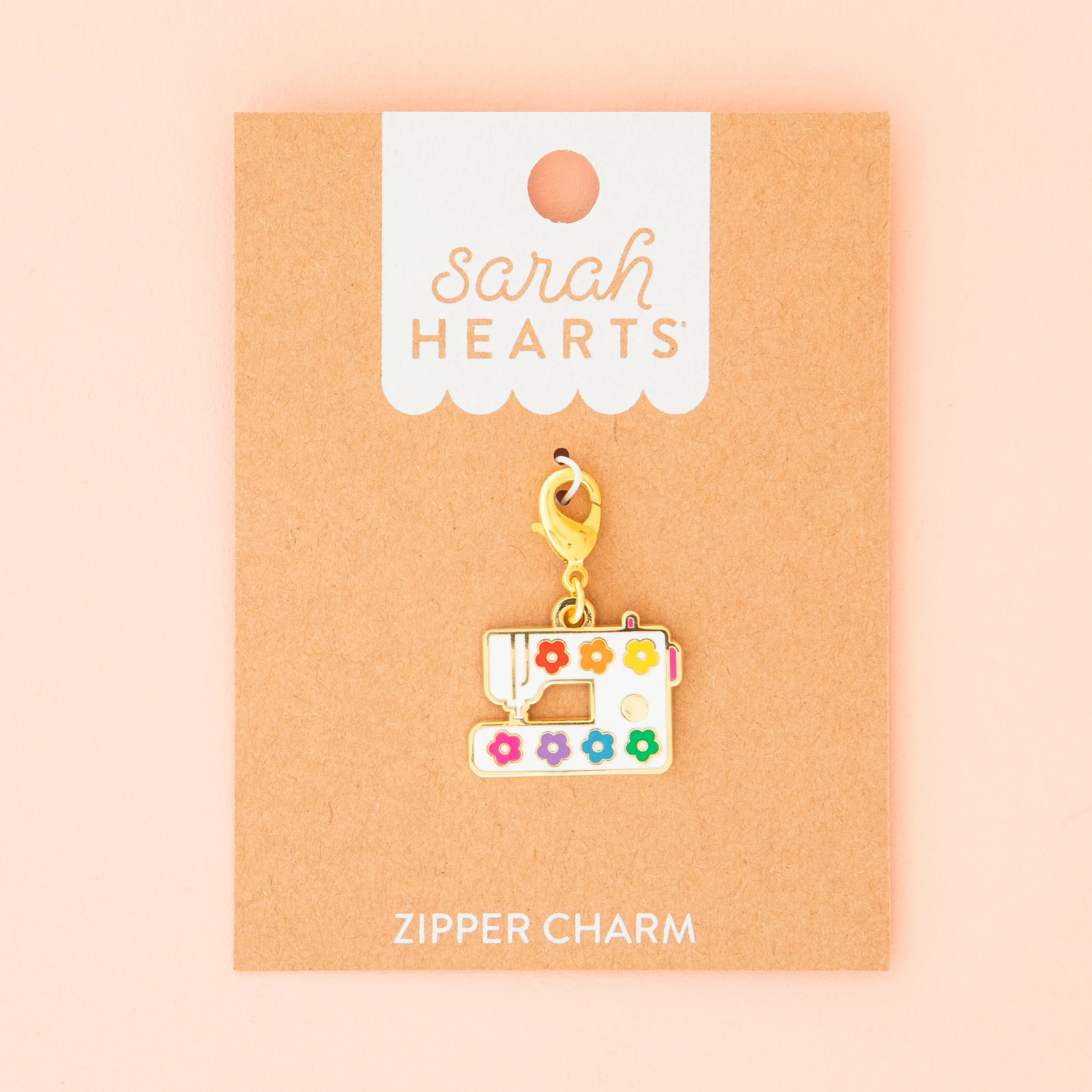 Sewing Machine Enamel Removable Zipper Charm- by Sarah Hearts