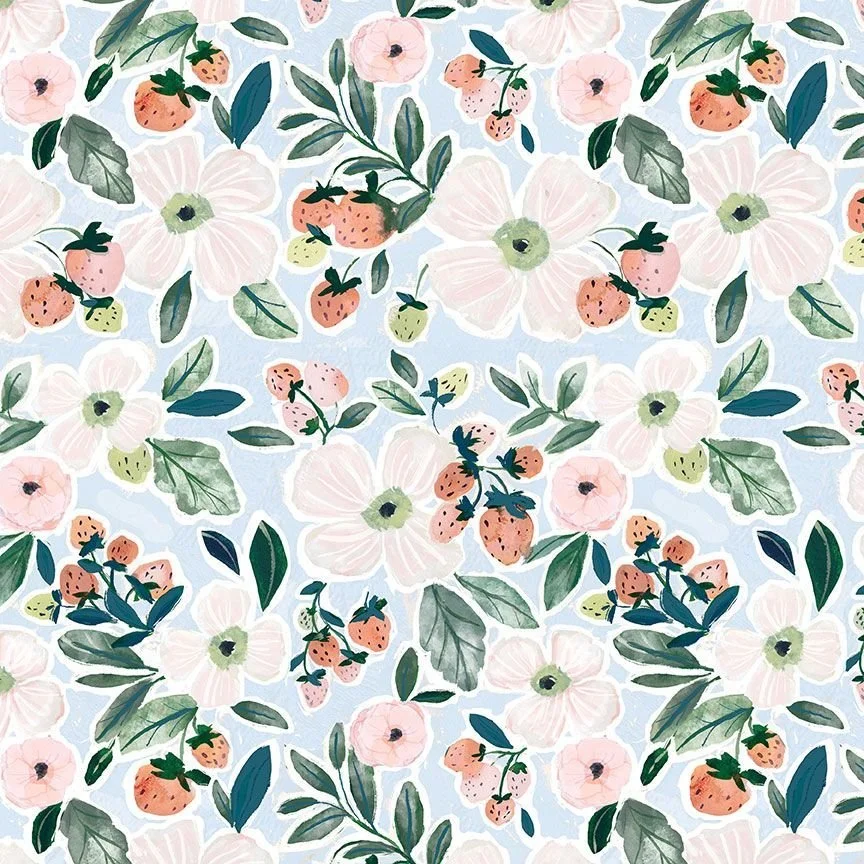 Strawberry Jam Floral- Strawberry Jam by Clara Jean