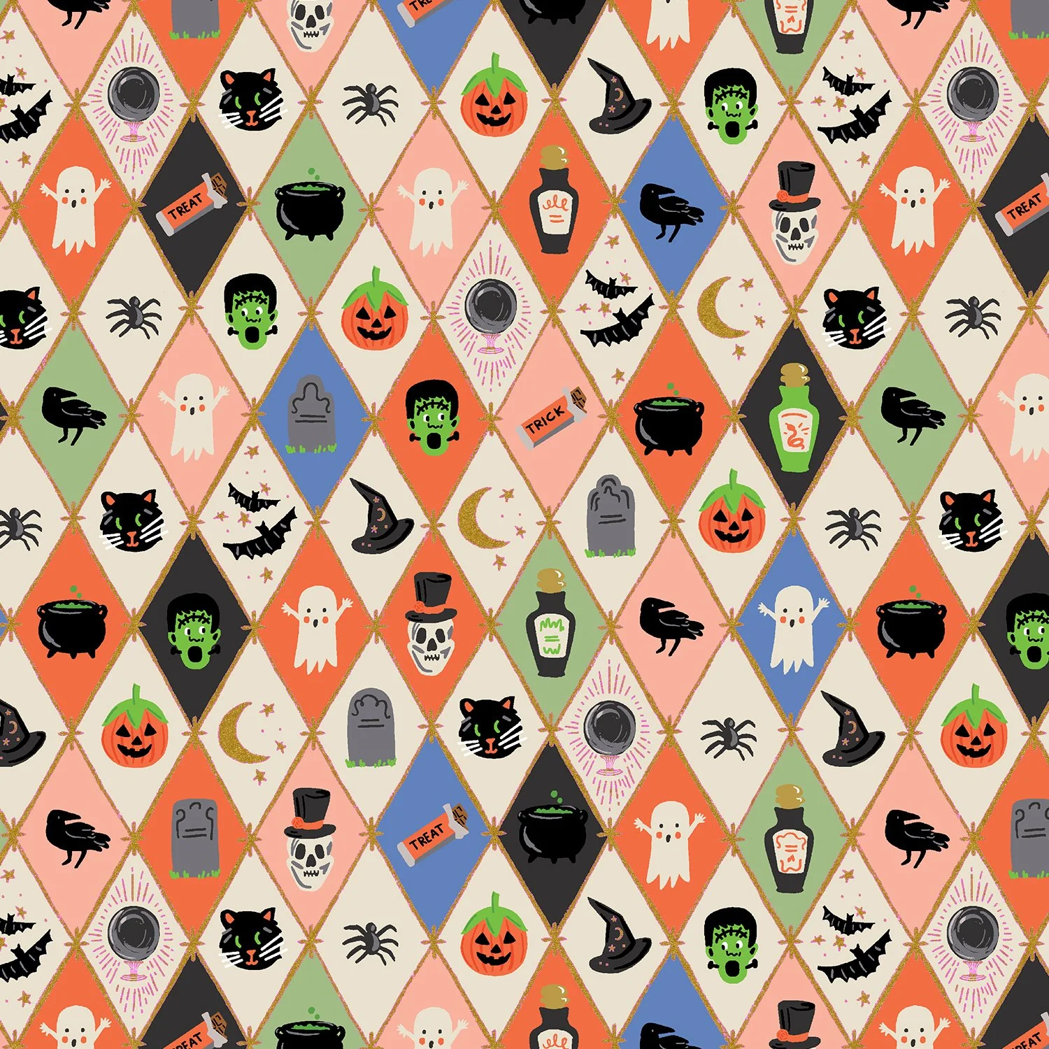 Halloween Argyle Multi-Halloween II by Rifle Paper Co.