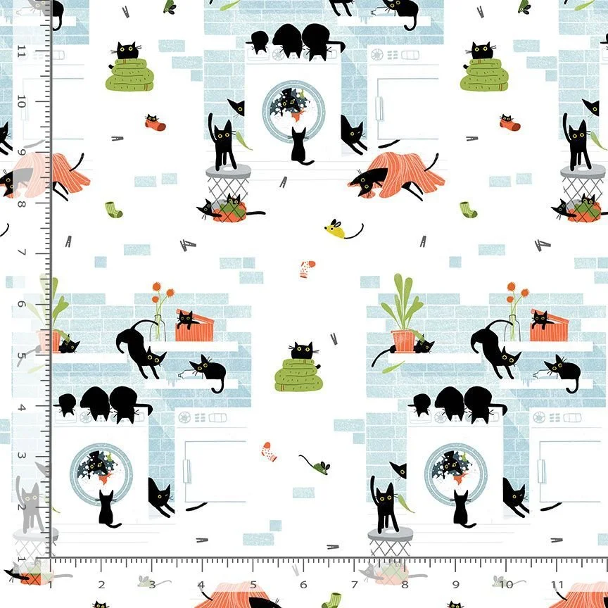 Rinse Repeat White-Cats In The Laundry by Leezaworks