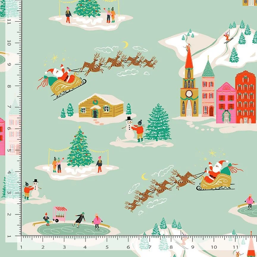 Holiday Toile Glacier- Holly Jolly by Faye Guanipa