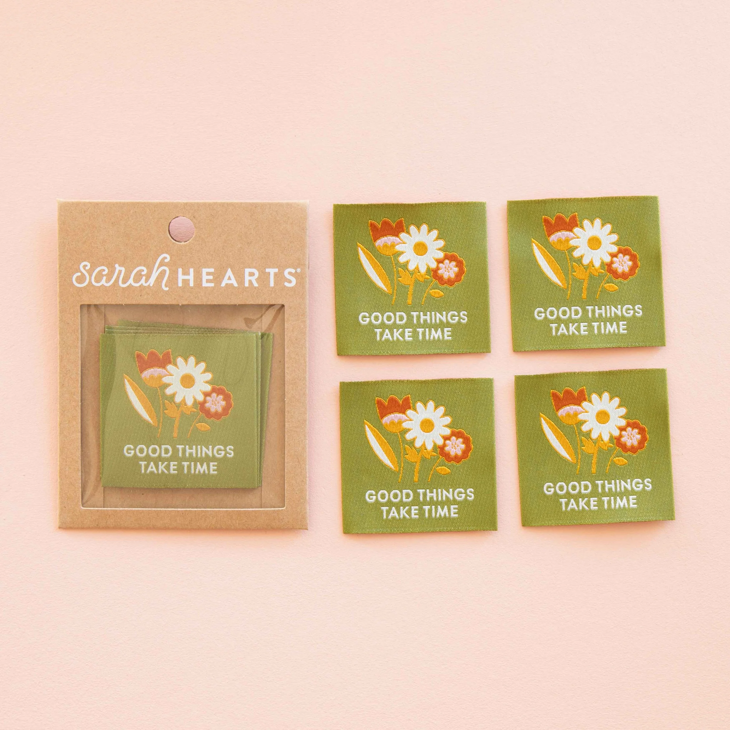 Good Things Take Time Sewing Labels -Sarah Hearts