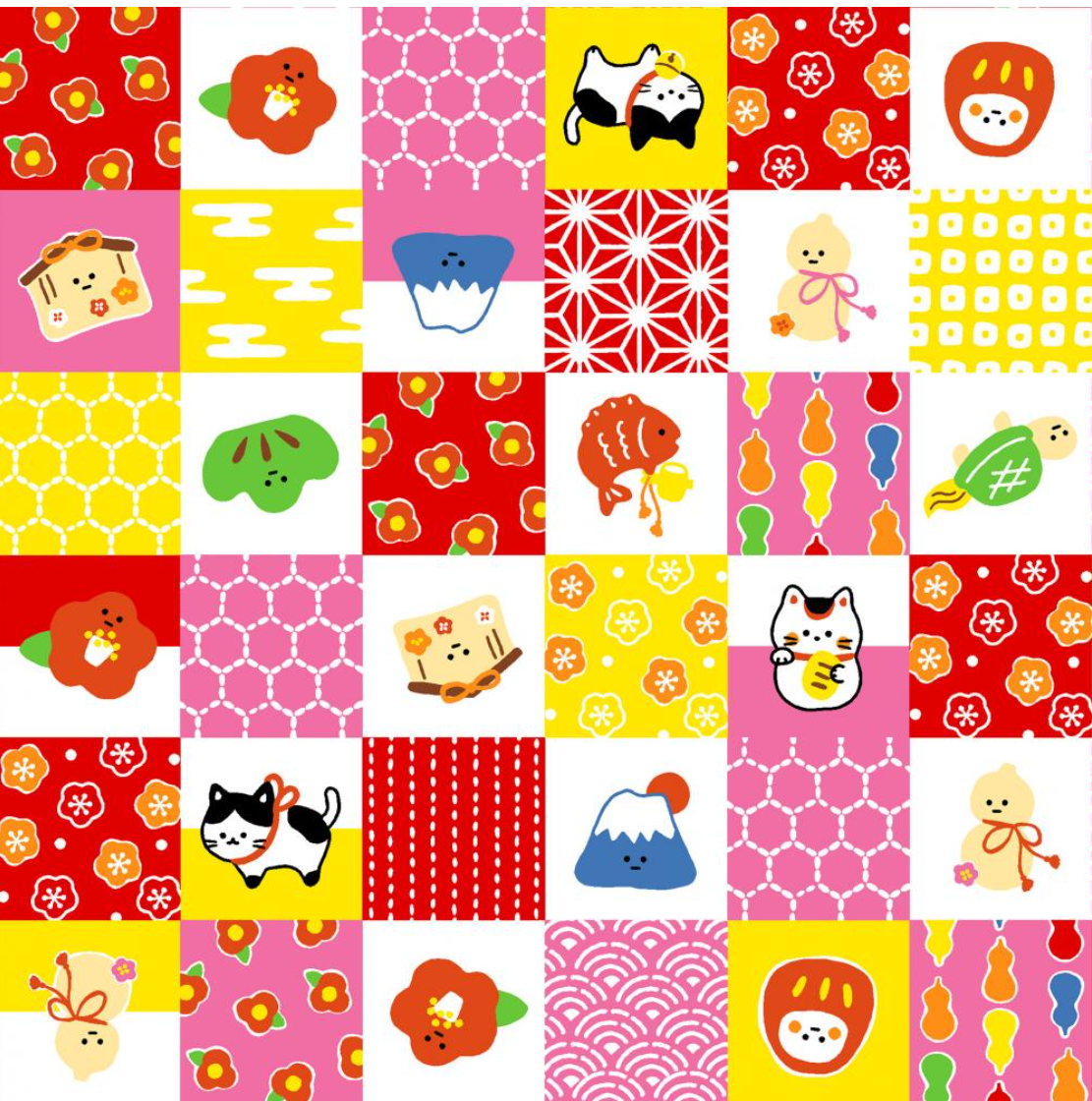 Monogatari Red -Monogatari-by Cosmo Fabrics