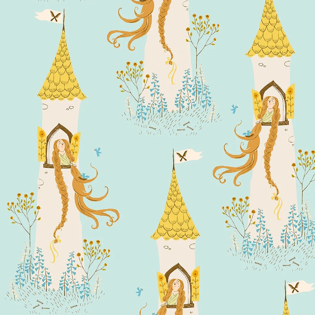 Rapunzel Aqua -Heather Ross Favourites by Heather Ross