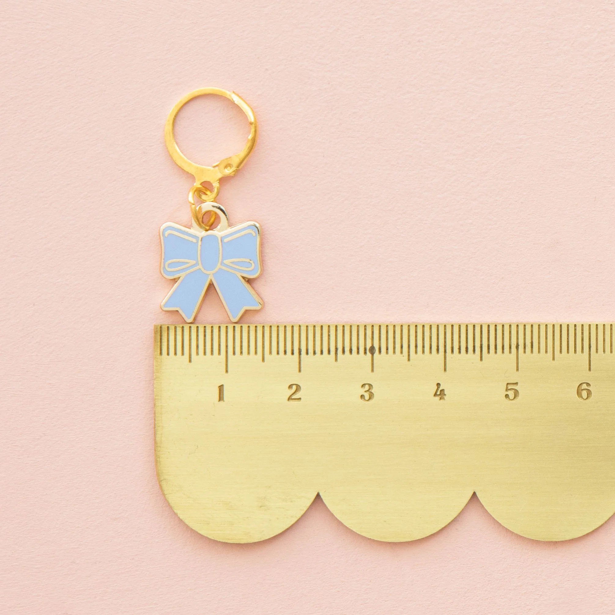 Blue Bow Stitch Marker Charm- by Sarah Hearts
