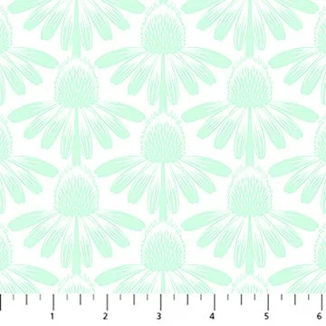 Coneflower Mint-Indelible Soft by Anna Maria Textiles