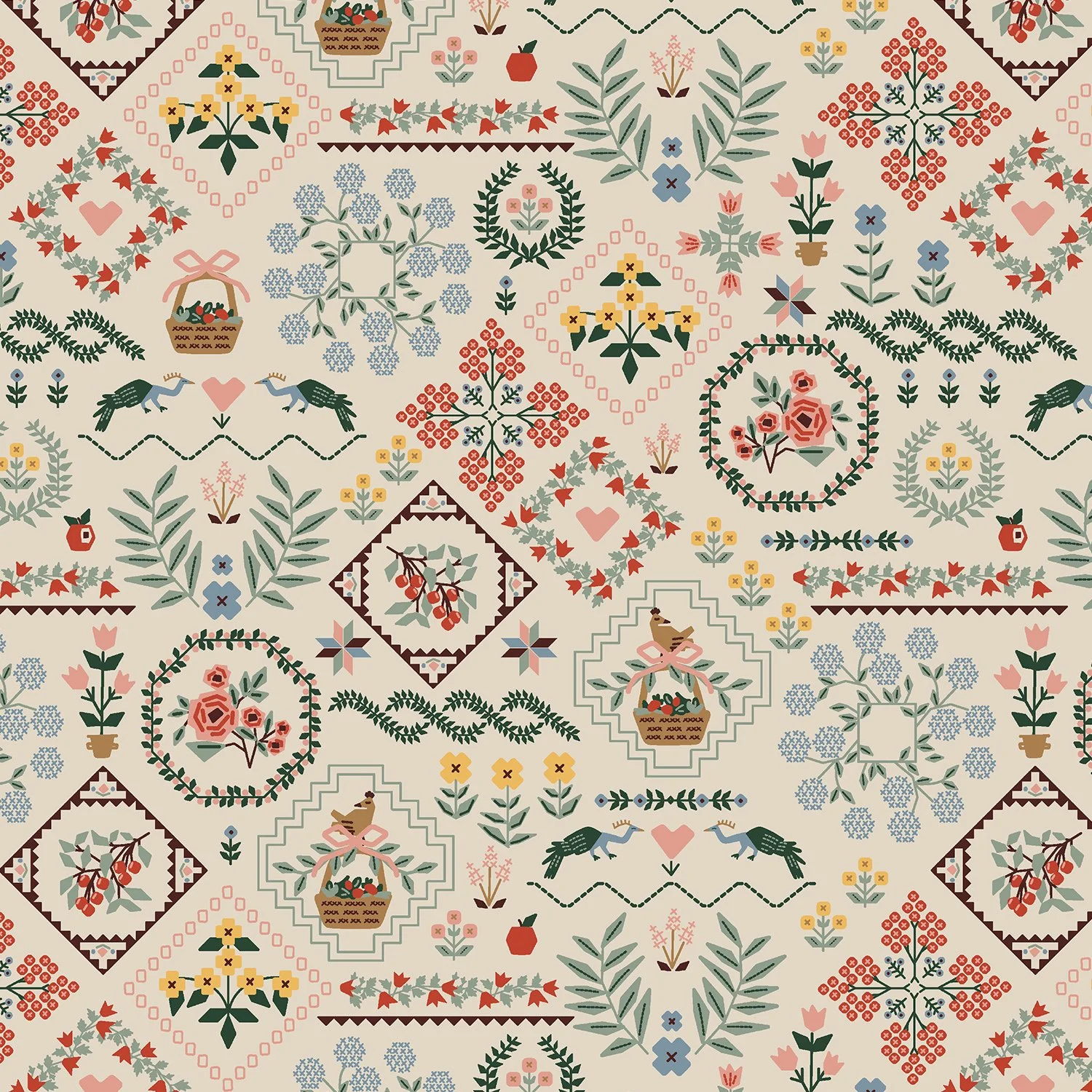 Heritage Sampler in Linen- Home Sweet Home by Rifle Paper Co.