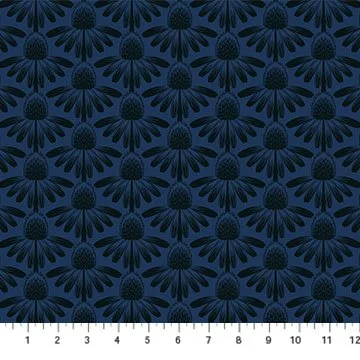 Coneflower in Night -Indelible by Anna Maria Textiles