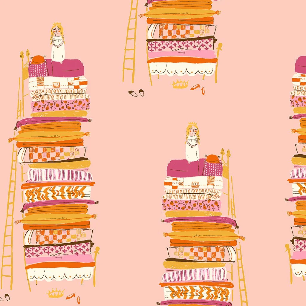 Princess and The Pea Pink -Heather Ross Favourites by Heather Ross