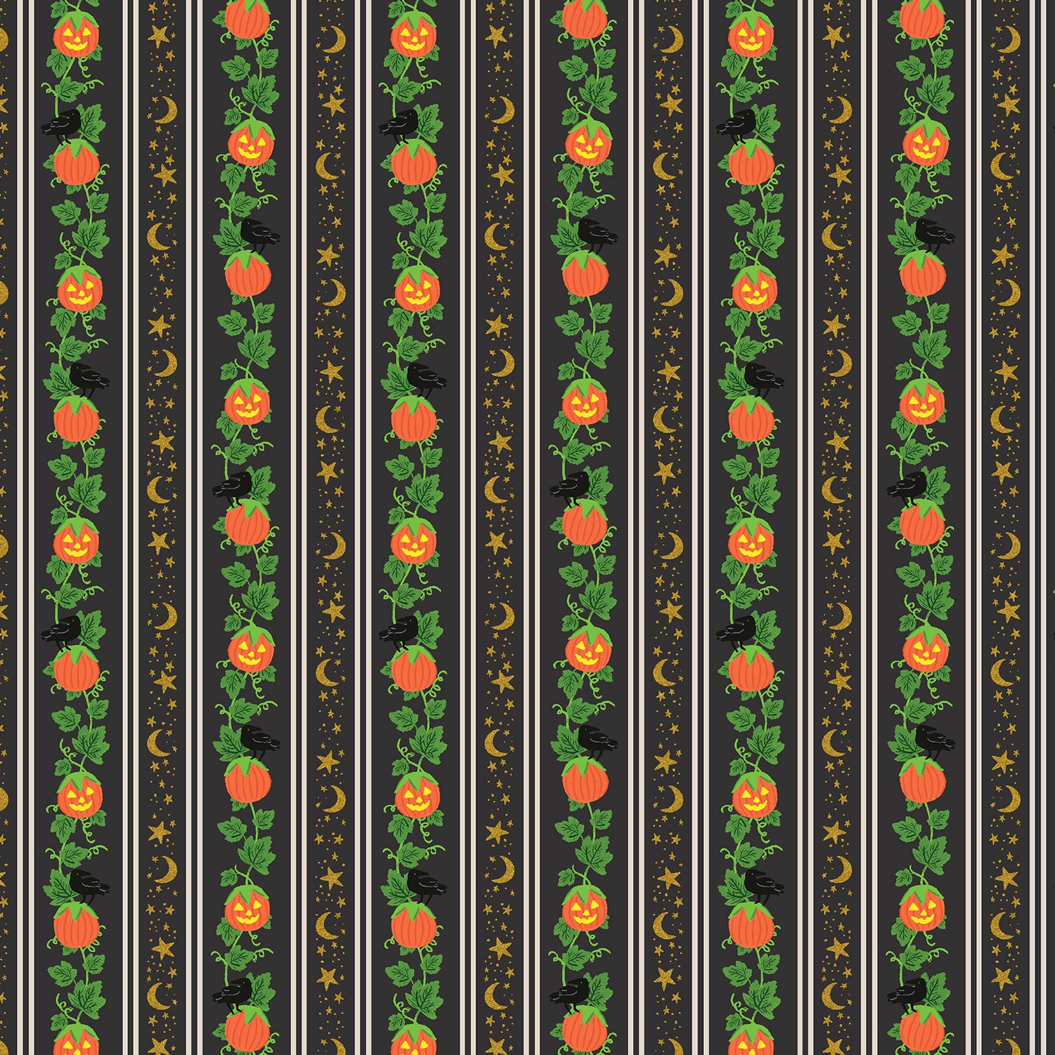 Pumpkin Gingham in Black -Halloween III by Rifle Paper Co.