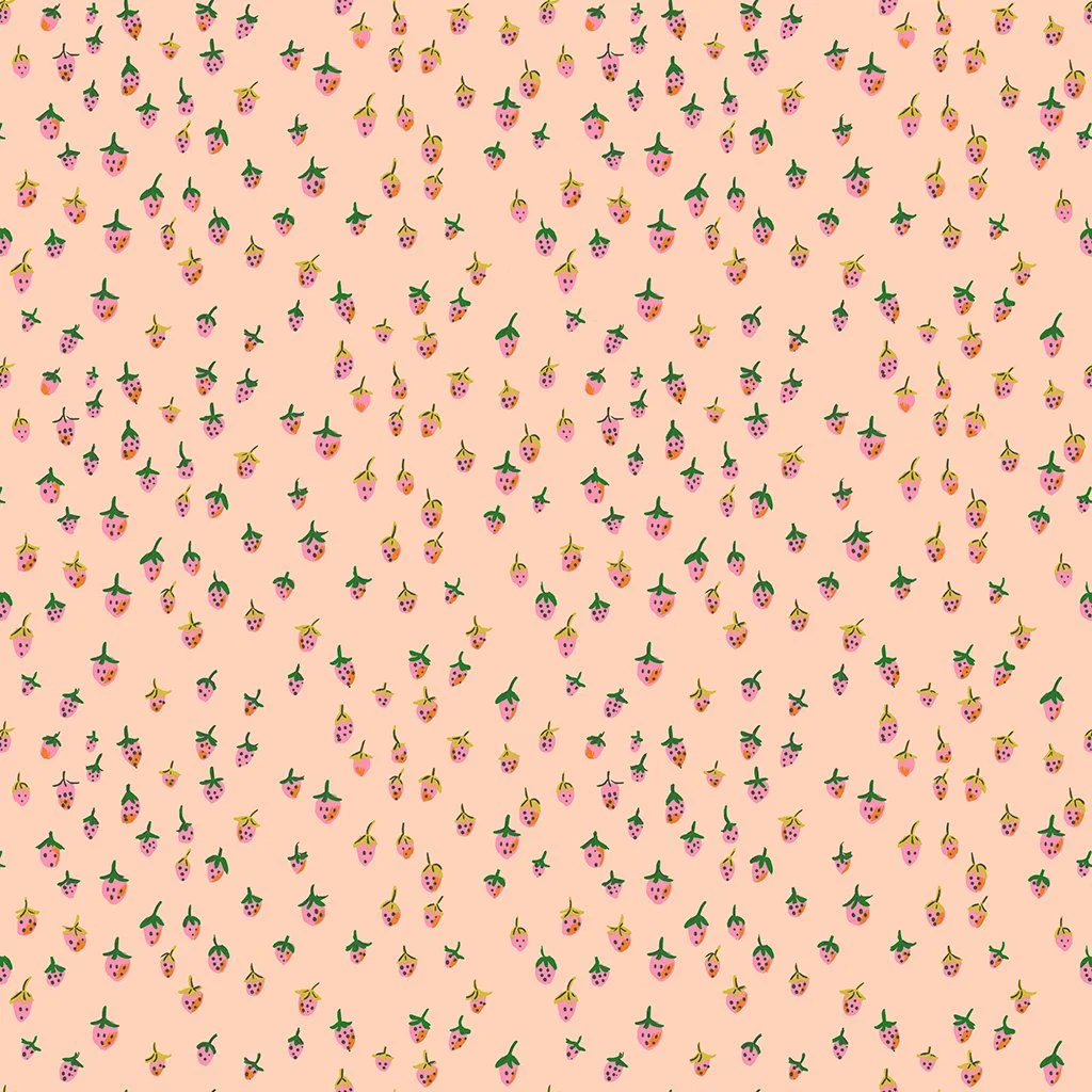 Field Strawberries Blush -Heather Ross Favourites by Heather Ross