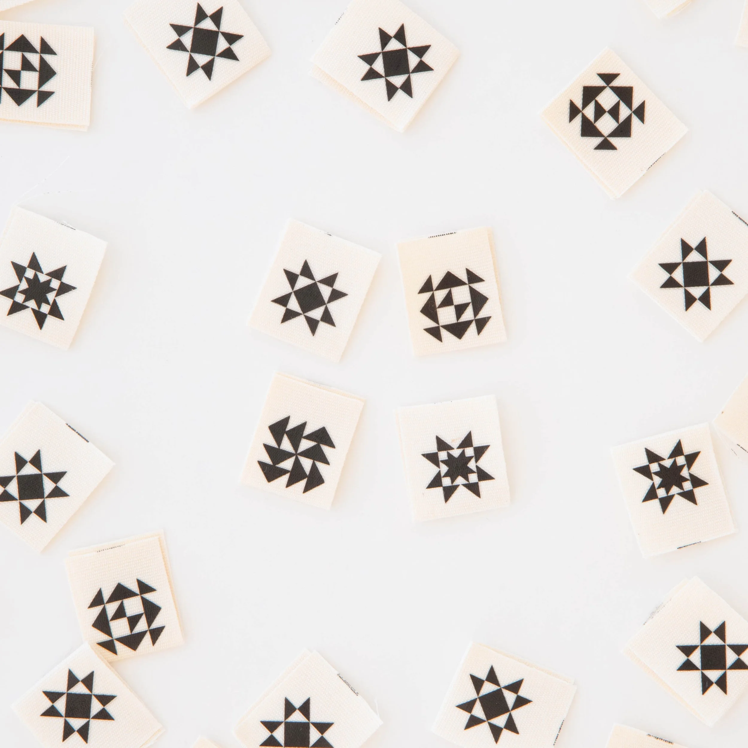 Black Quilt Block Sewing Labels-Sarah Hearts