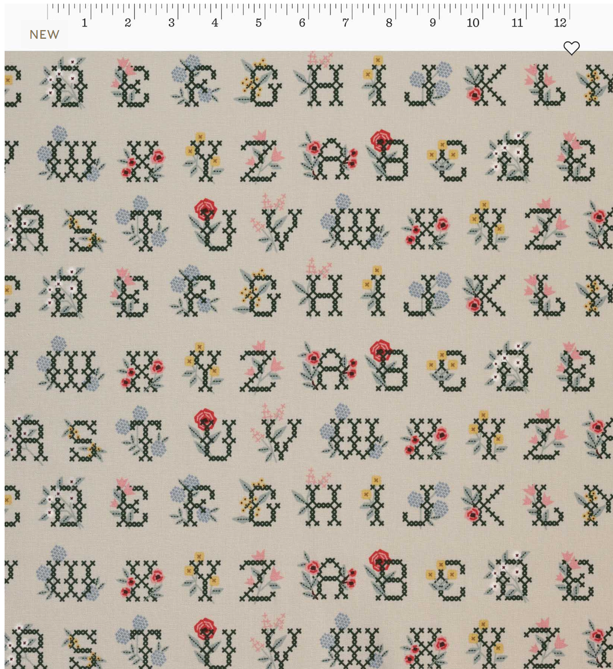 Cross Stitch letters in Linen- Home Sweet Home by Rifle Paper Co.