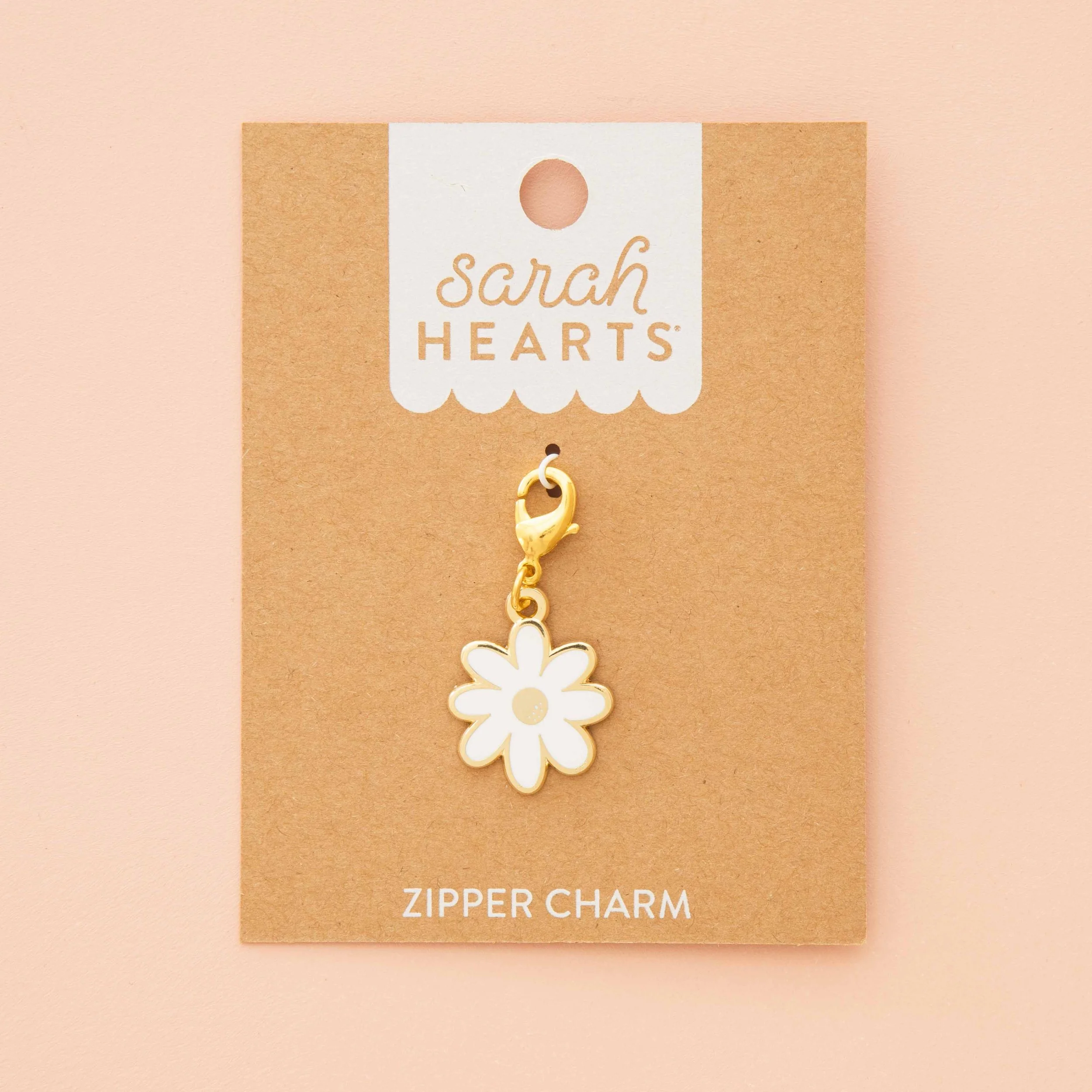 White Daisy Enamel Removable Zipper Charm- by Sarah Hearts
