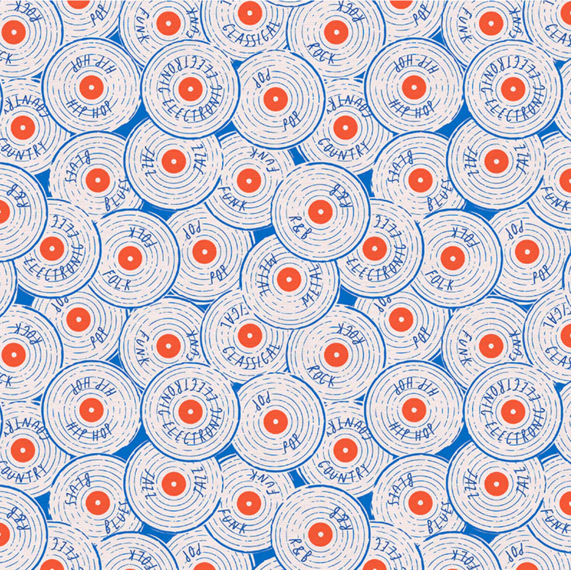 Music Play Blue- Moody Sunday BY Sofia Daskalaki/ PBS Fabrics.