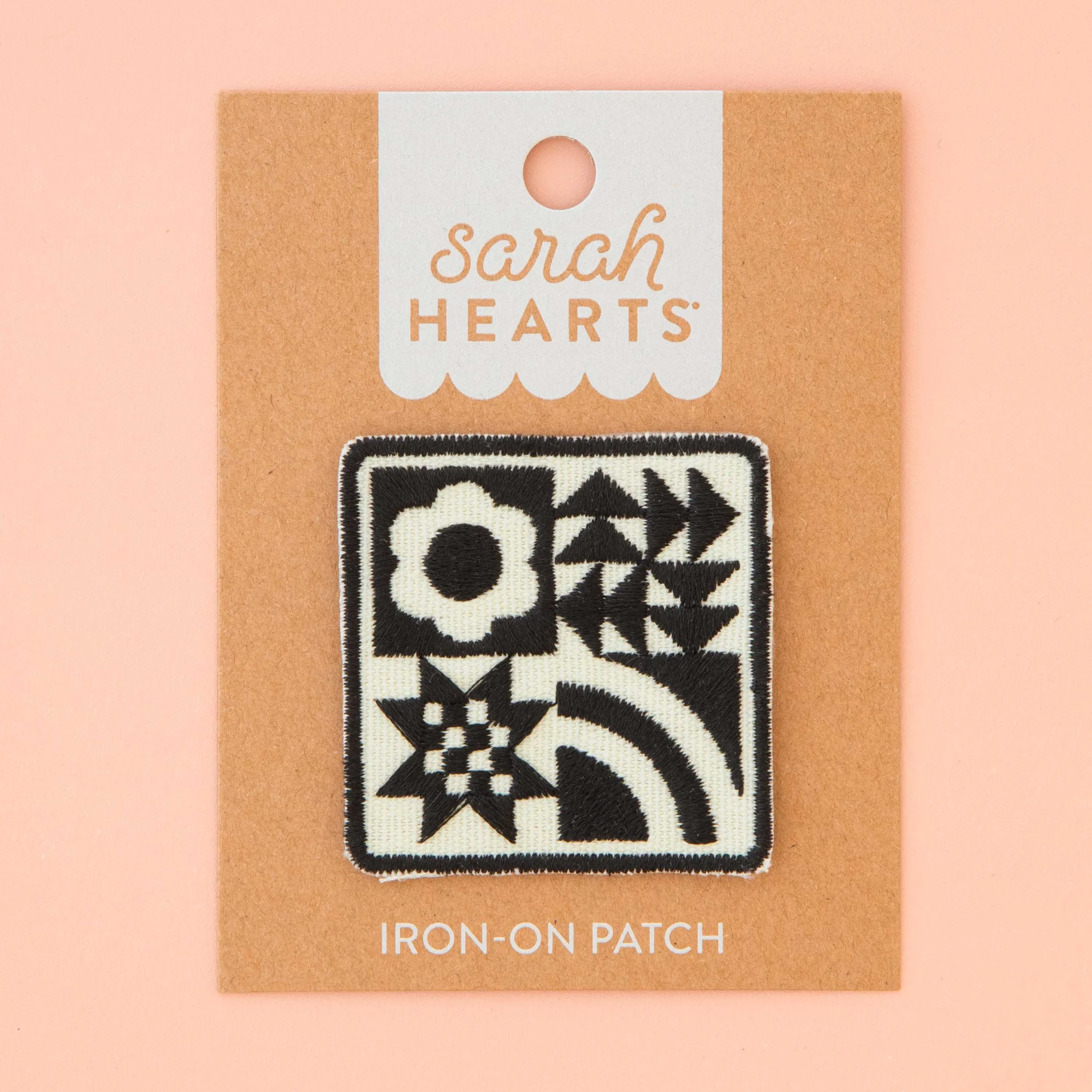 Black Quilt Block Iron-On Patch by Sarah Hearts