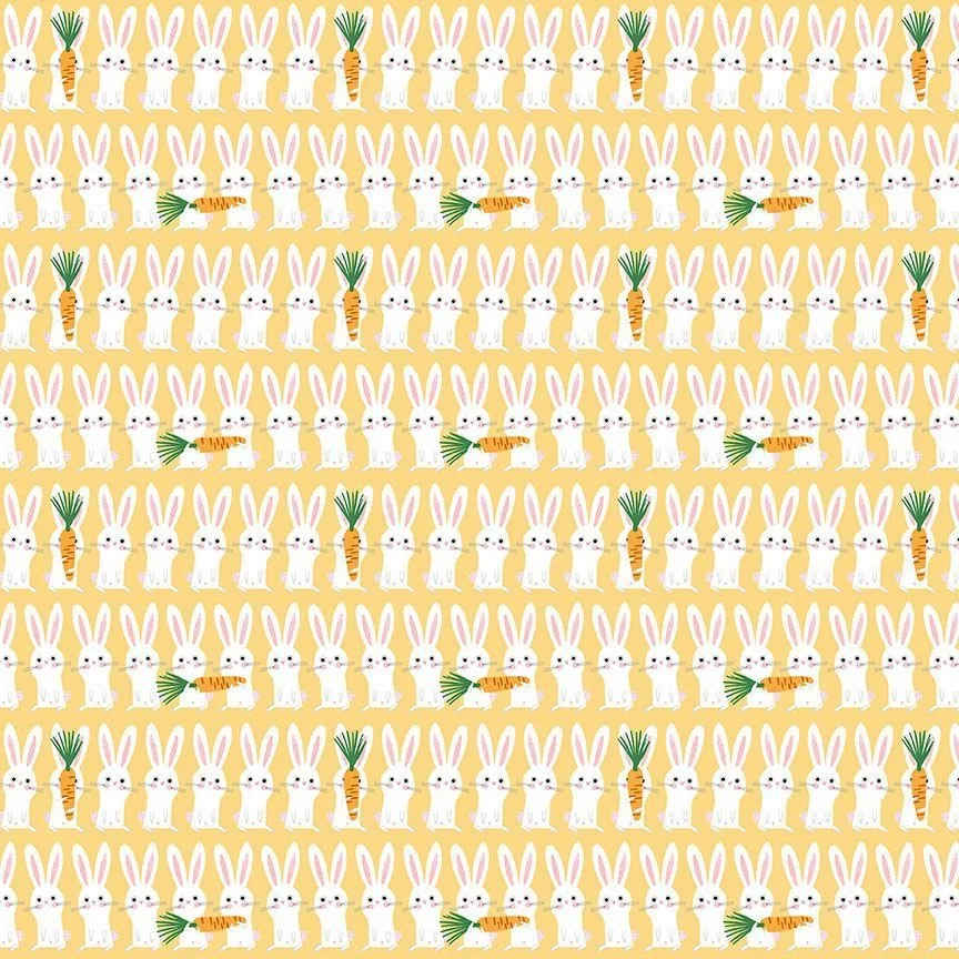 Bunny Stripe Yellow -Sweet Purrennials by Leezaworks