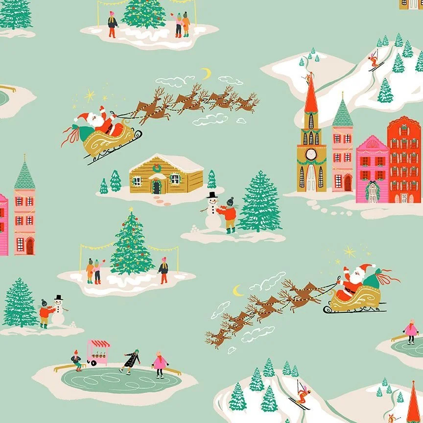 Holiday Toile Glacier- Holly Jolly by Faye Guanipa