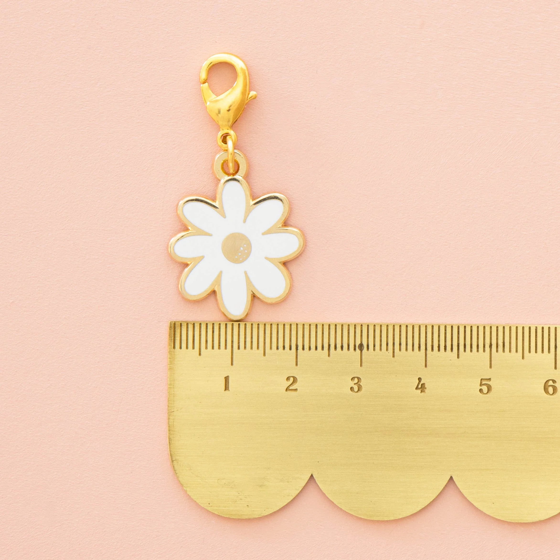 White Daisy Enamel Removable Zipper Charm- by Sarah Hearts