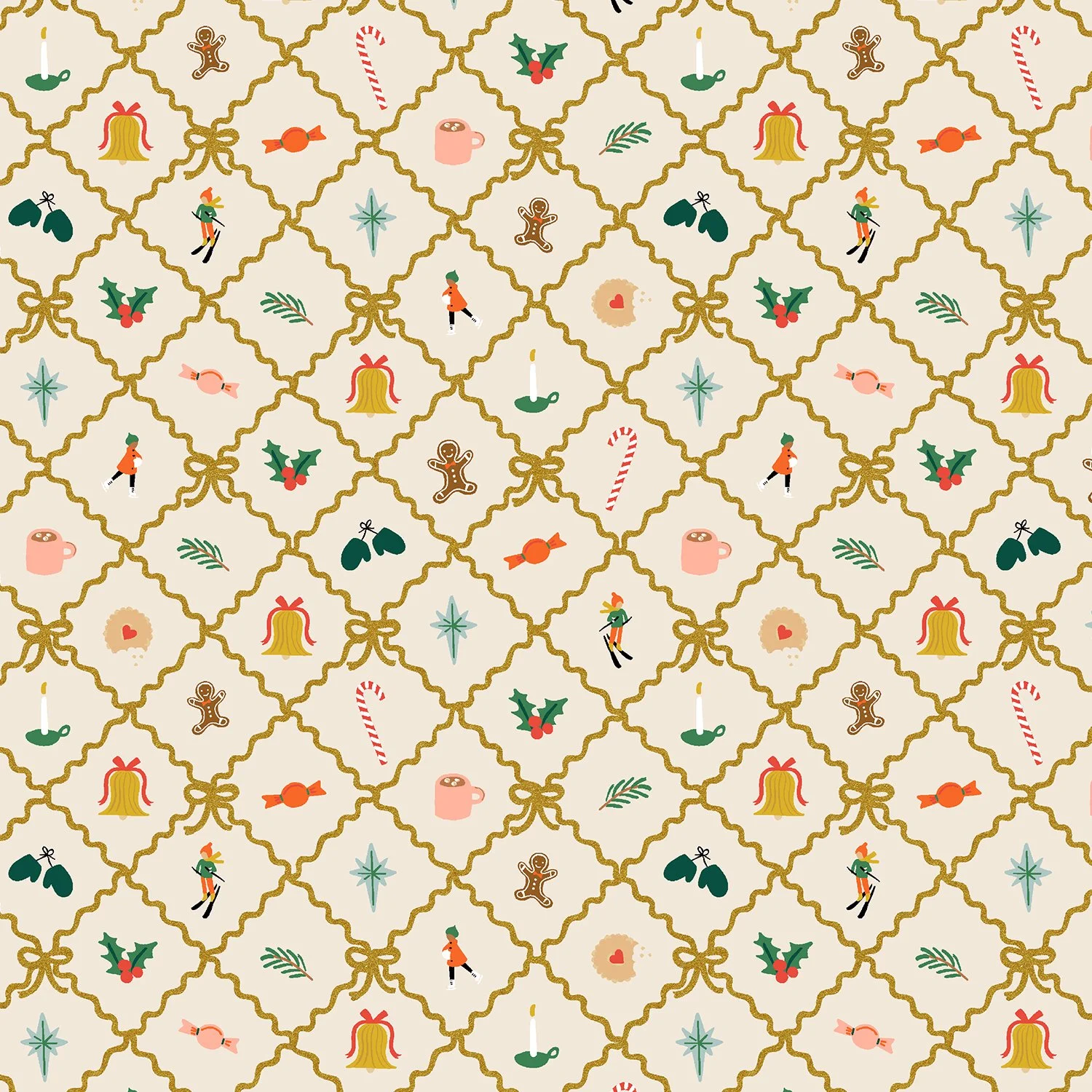 Holiday Argyle Cream -Holiday Classics 3 by Rifle Paper Co.