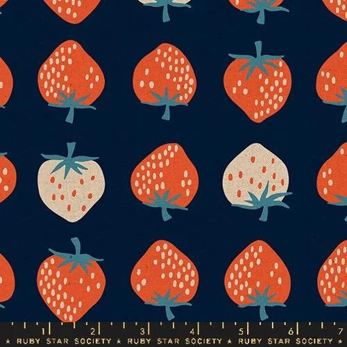 Strawberry Navy Canvas - Strawberry by Kim Kight and Ruby Star Society