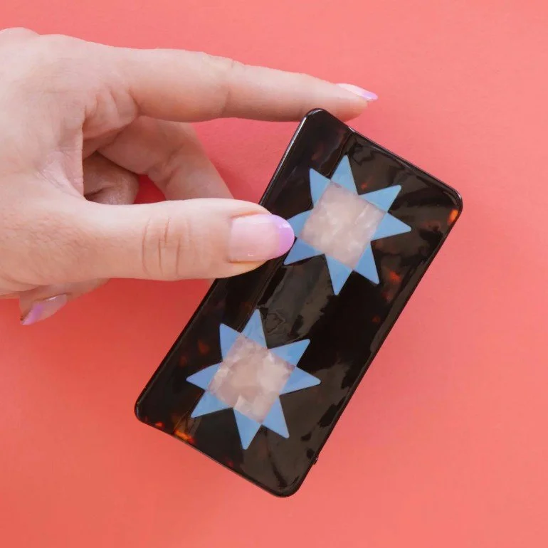 Quilt Block Large Hair Claw Clip- by Sarah Hearts