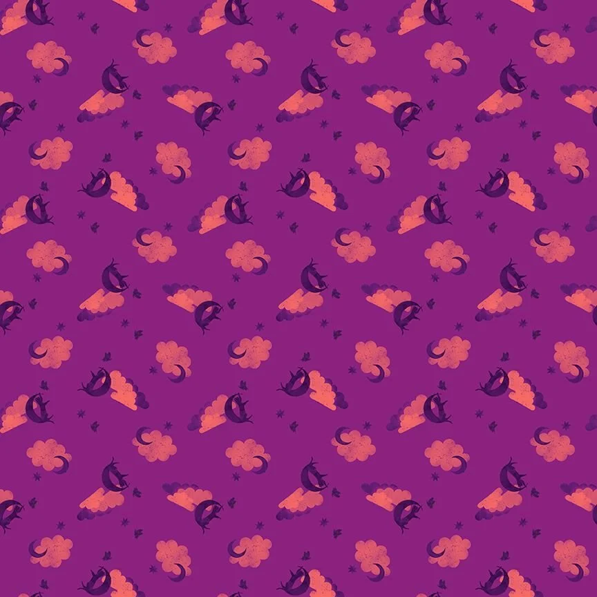 Moon Unit Beets -Phoebe by Pammie Jane and Dear Stella Fabrics
