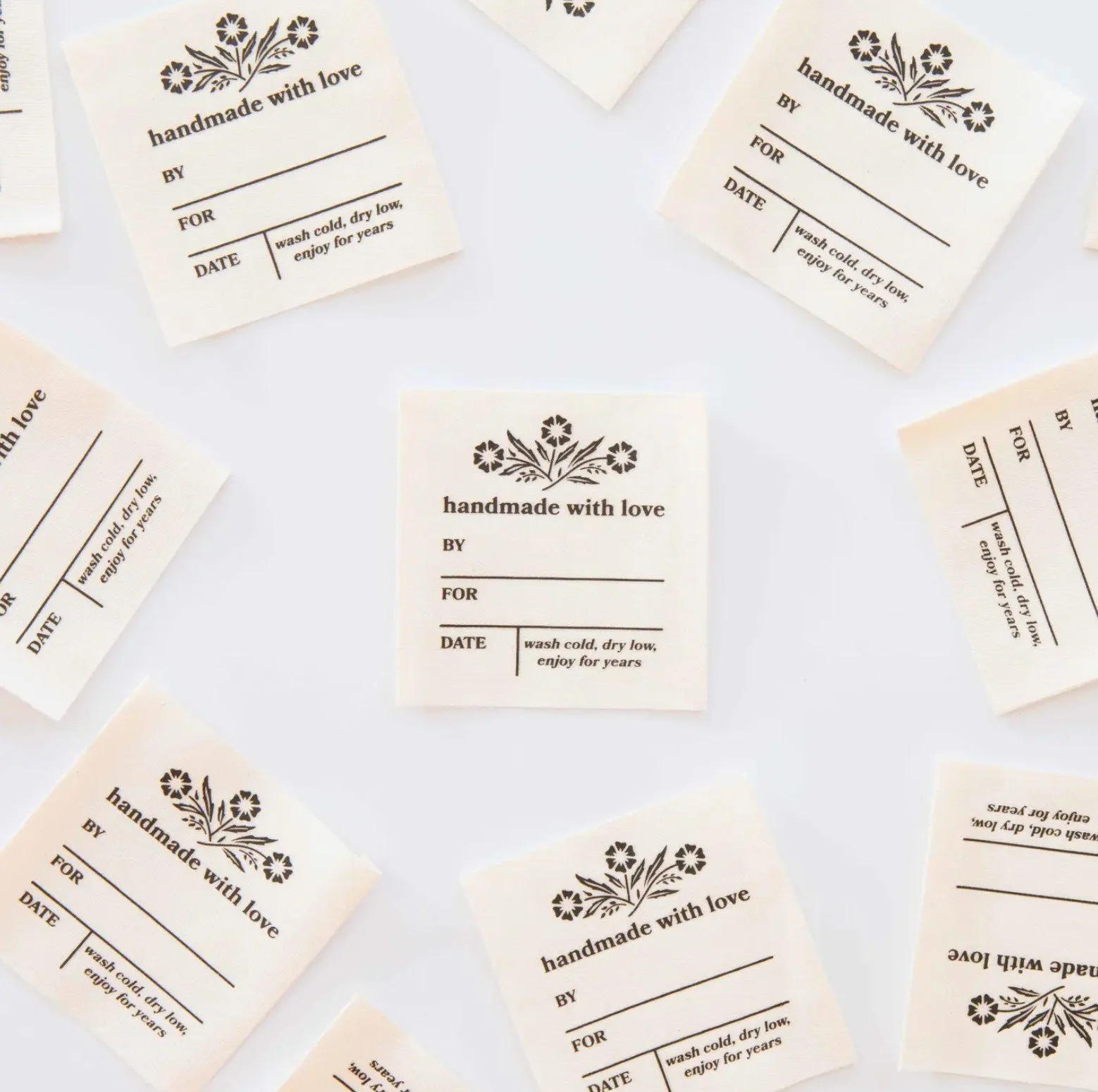 Vintage Handmade With Love By  Sewing Label -Sarah Hearts