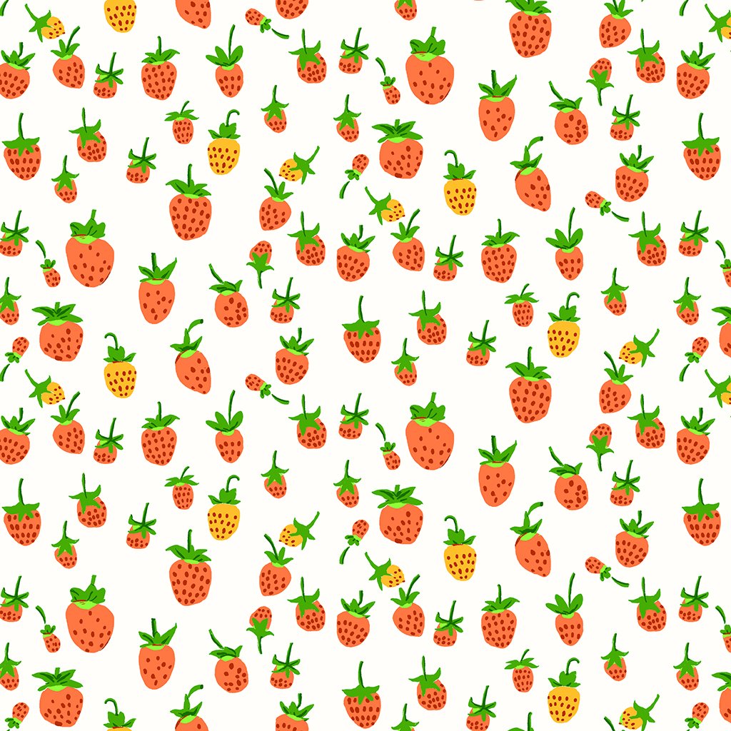 Strawberries White- Studio Edit by Heather Ross