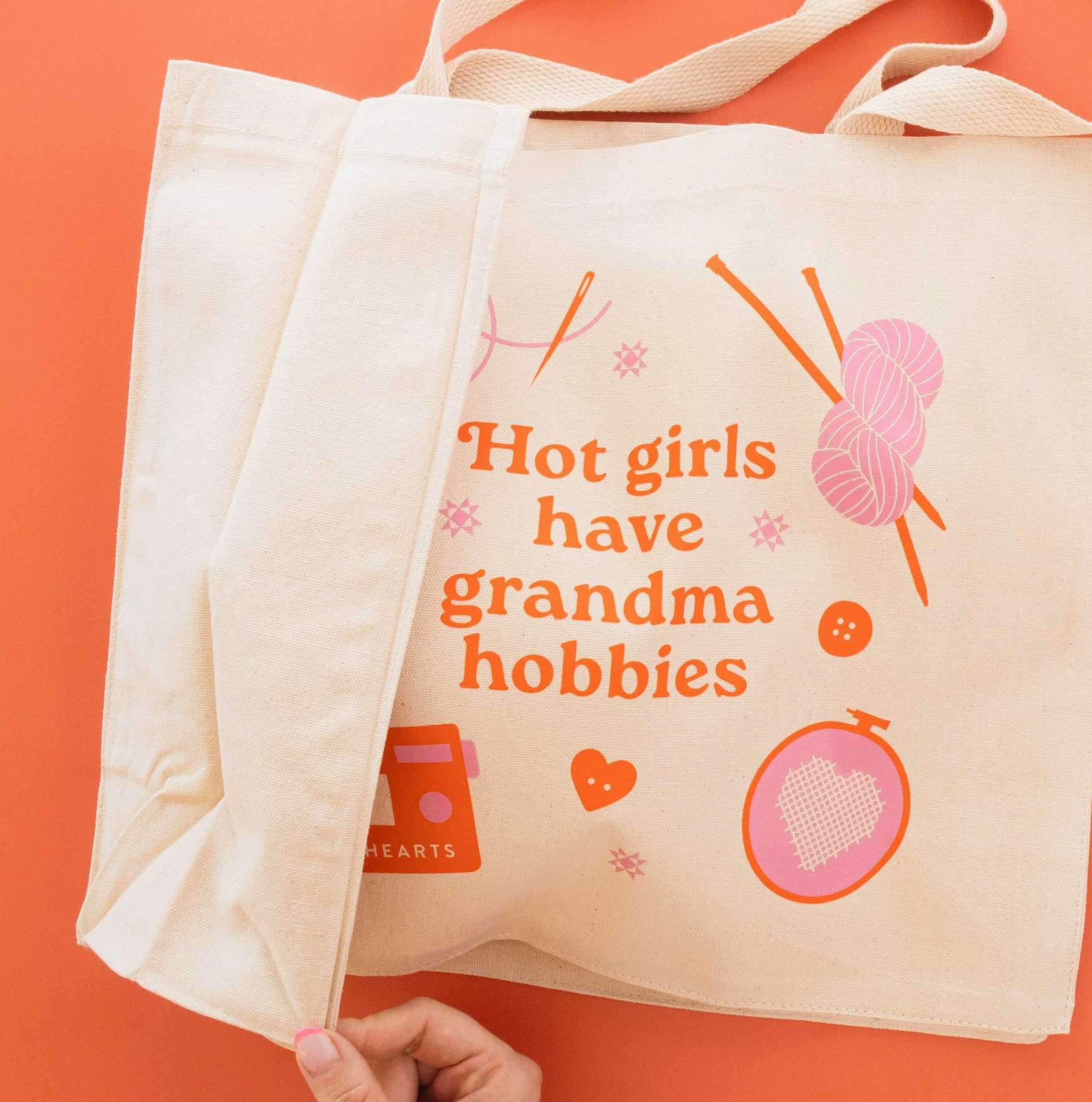 Hot Girls Have Grandma Hobbies Tote Bag by Sarah Hearts