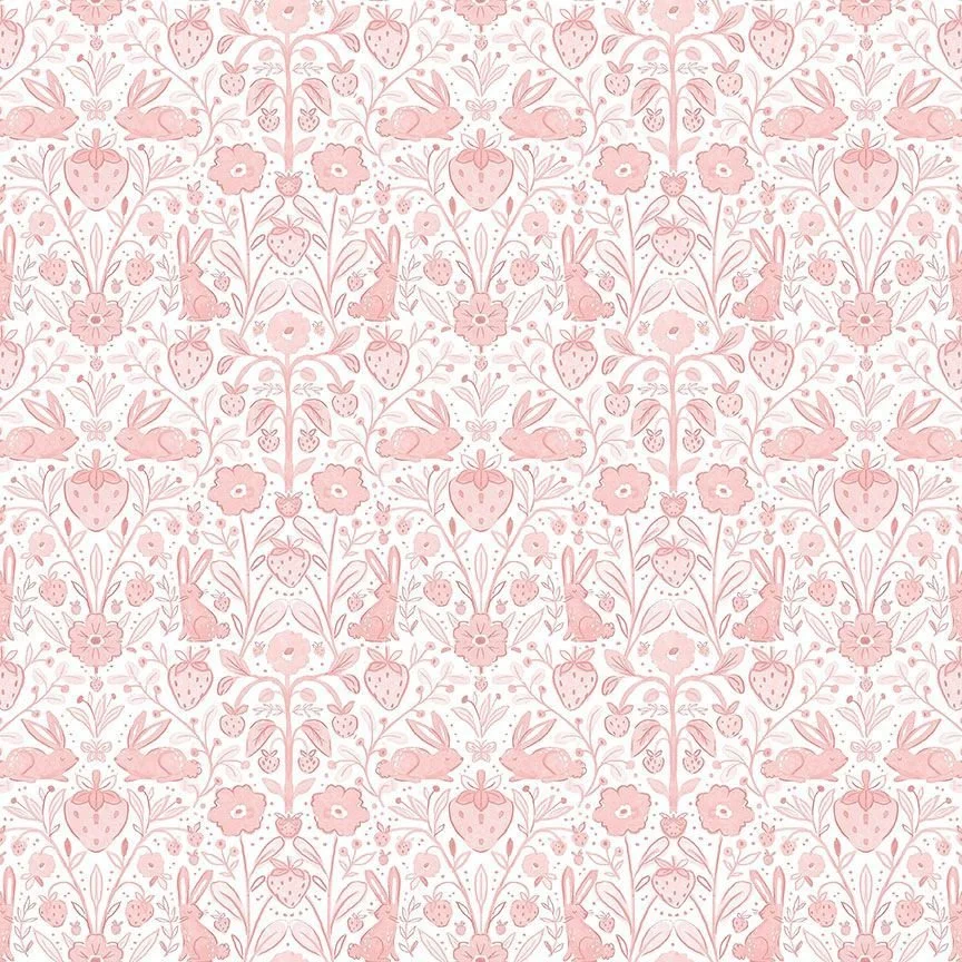 Easter Symmetry White- Strawberry Jam by Clara Jean