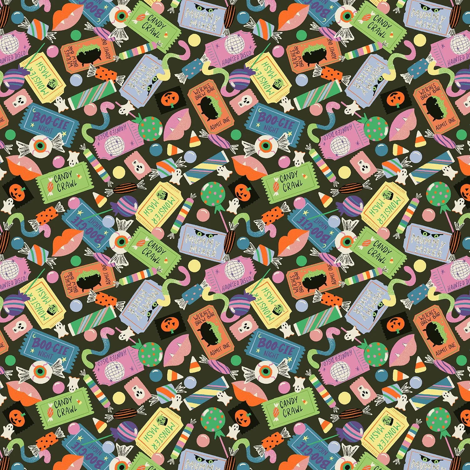 Admit One Bone Appetit! -Monster Block Party by Cotton + Steel