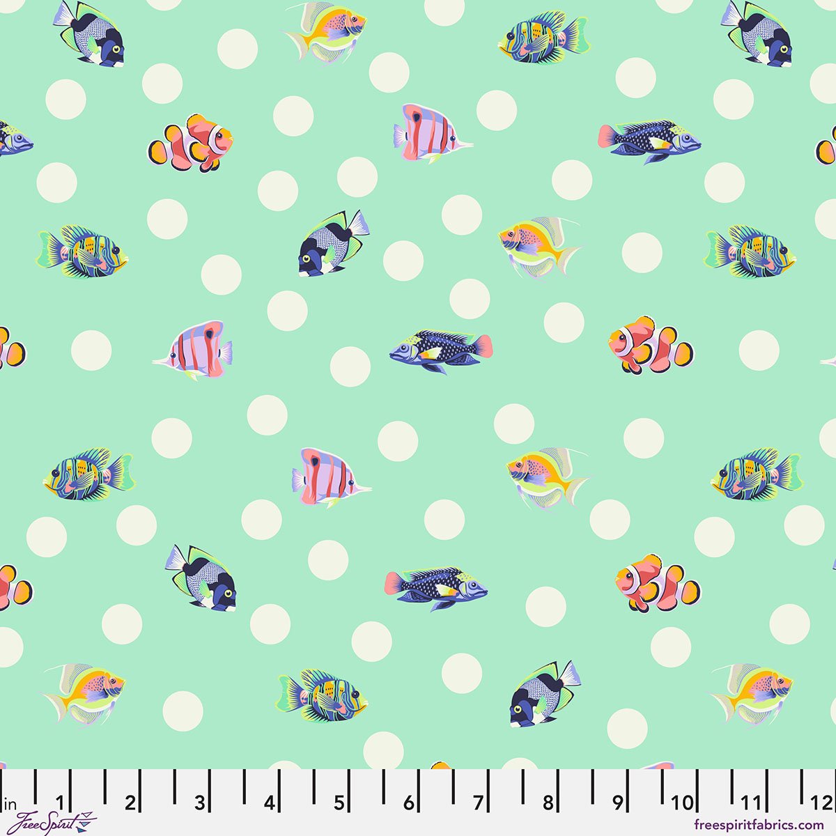School Crossing Seafoam - Floral Reef by Tula Pink
