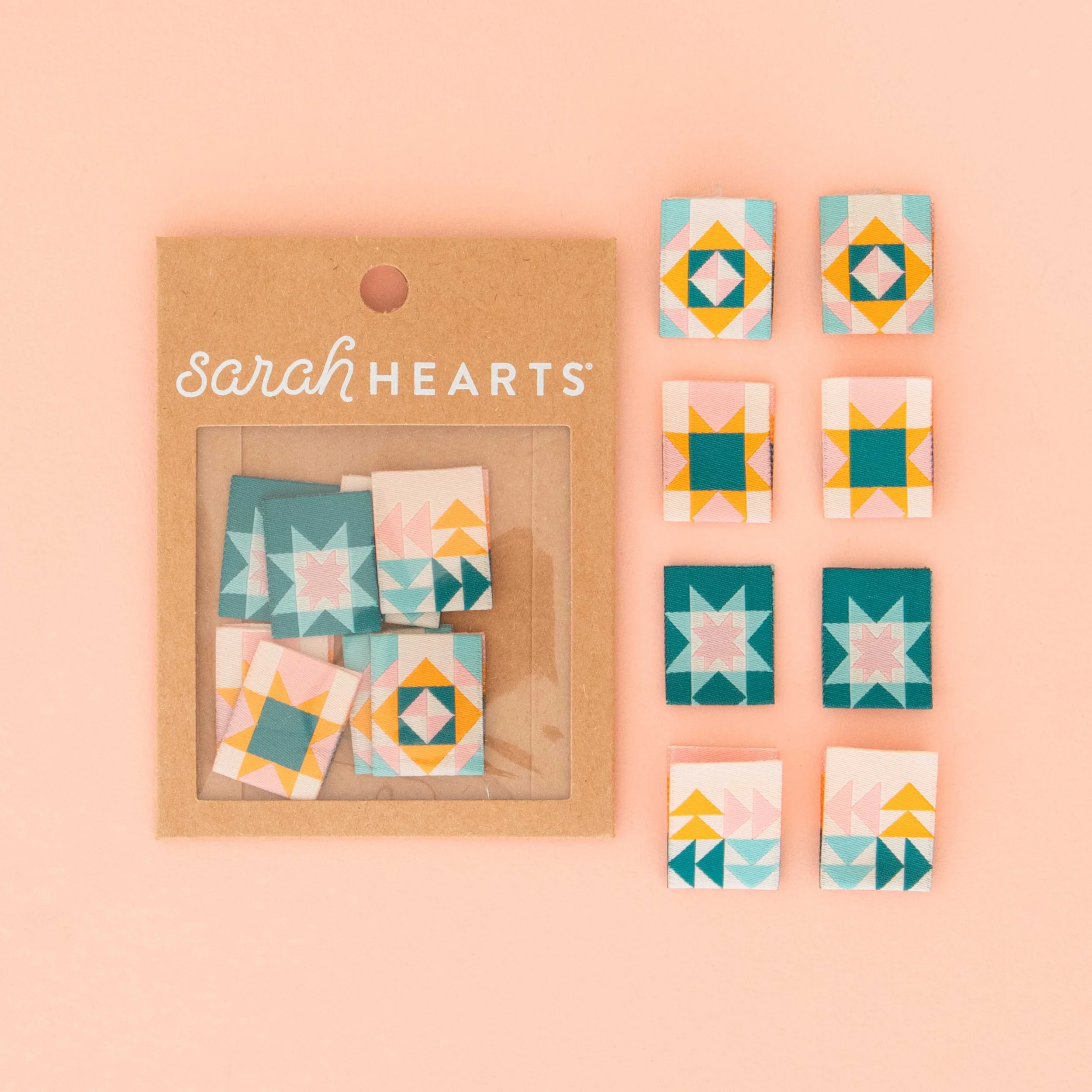 Quilt Block Multi Sewing Labels -Sarah Hearts