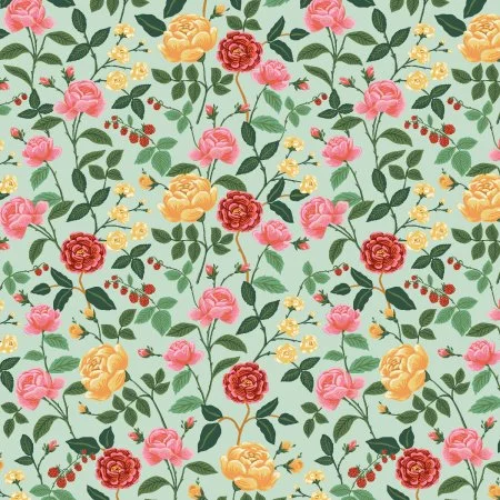 Roses in Mint-English Rose by Rifle Paper Co.
