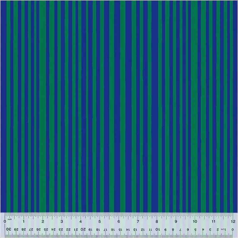Mini Stripe Majorelle Blue/Kelp- Kaleidoscope by Annabel Wrigley