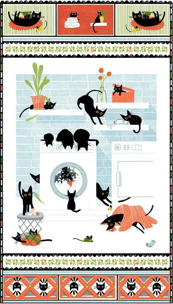 Cats In The Laundry Panel-Cats In The Laundry by Leezaworks