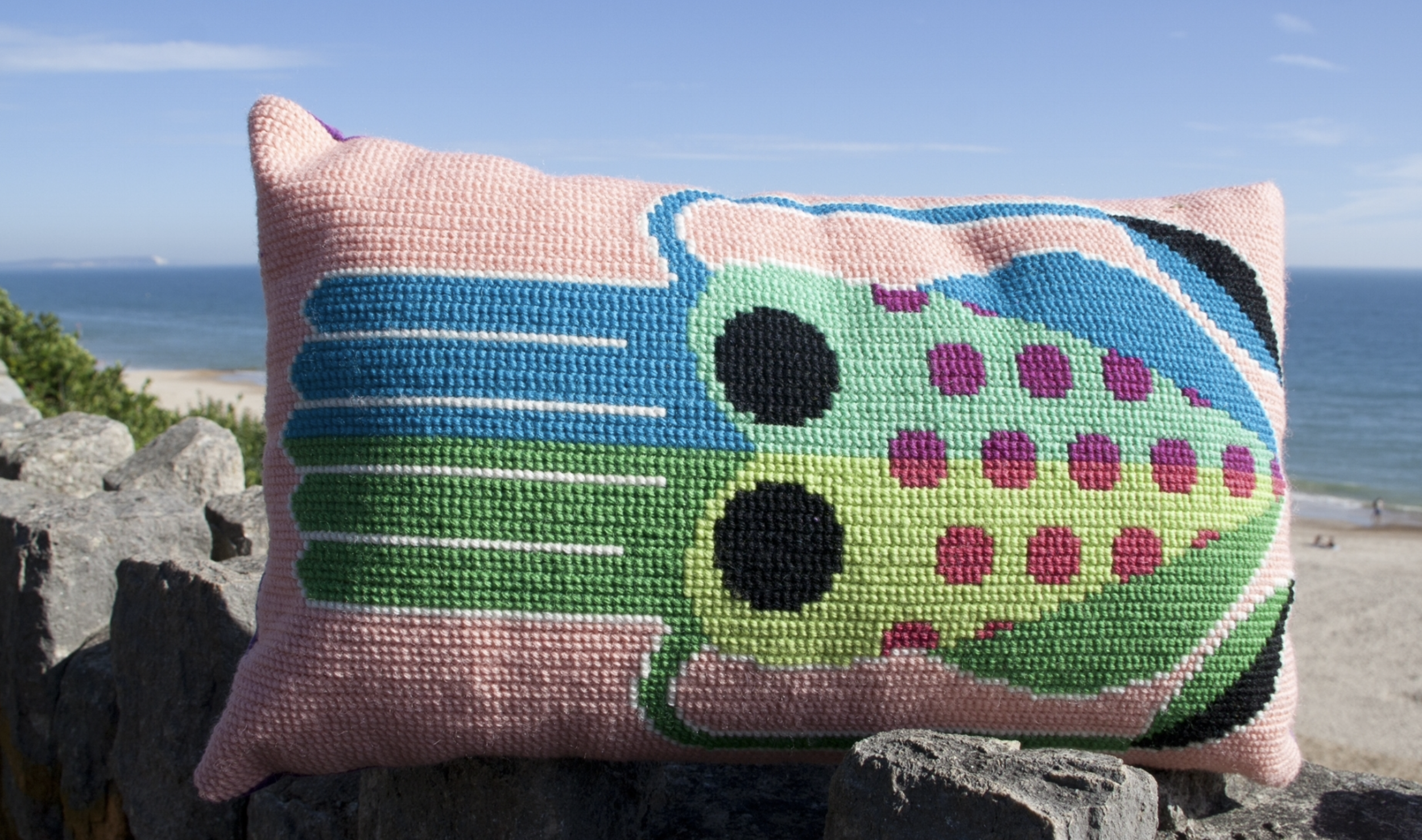 Jade The Squid Printed Canvas Needlepoint Kit- Emily Peacock