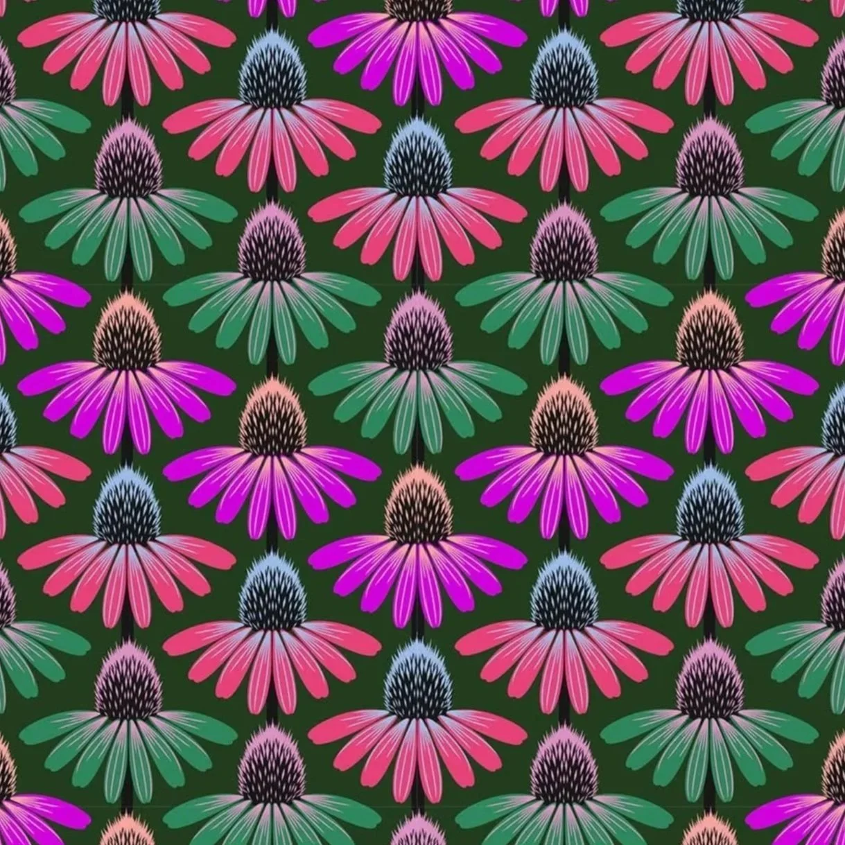 Echinacea Rhythm Green -Perennial Borders by Anna Maria Textiles
