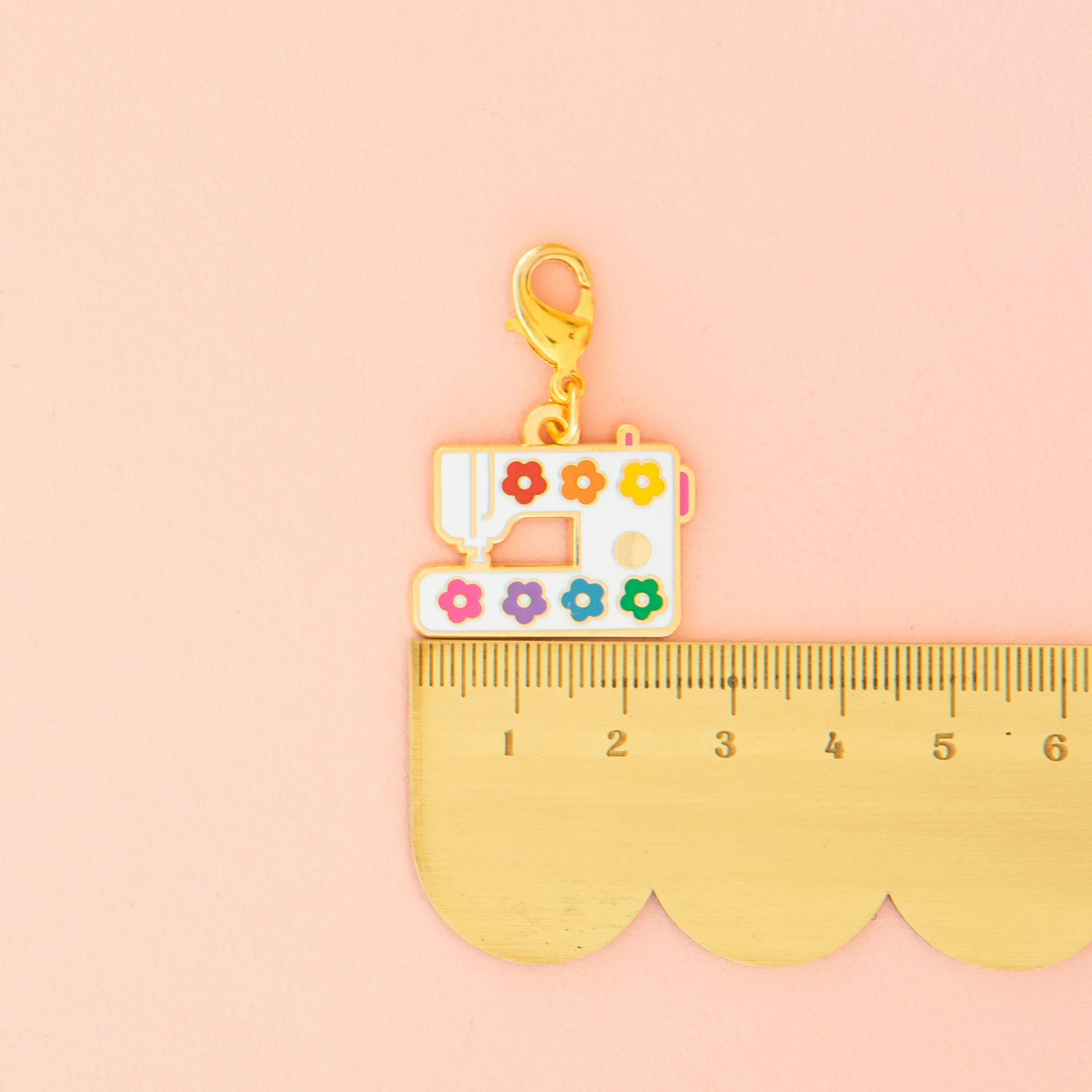 Sewing Machine Enamel Removable Zipper Charm- by Sarah Hearts