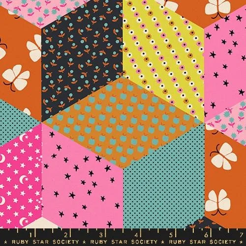 Tumbling Blocks Turquoise Canvas-Oh Lucky Lucky-Alexia Abegg and Ruby Star Society